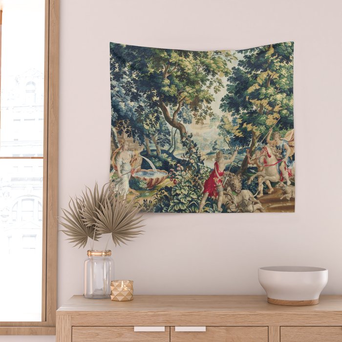 Antique 18th Century Flemish Mythological Hunting Tapestry Wall Tapestry Gallery Image 2