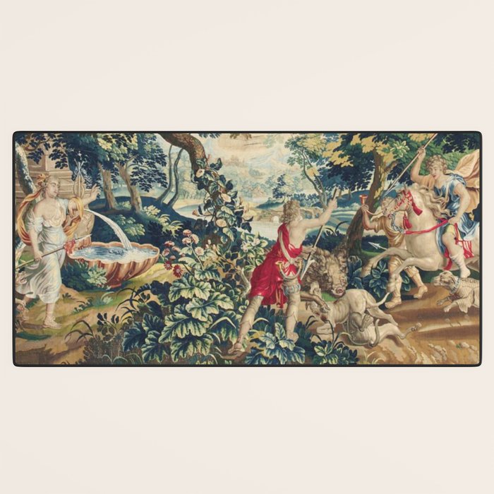 Antique 18th Century Flemish Mythological Hunting Tapestry Desk Mat Gallery Image 3
