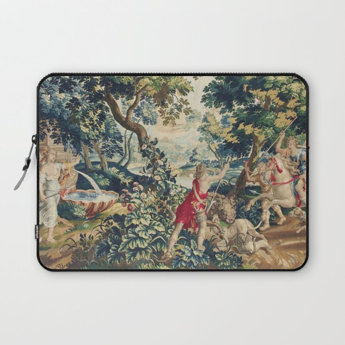 Antique 18th Century Flemish Mythological Hunting Tapestry Laptop Sleeve Gallery Image 1