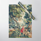Antique 18th Century Flemish Mythological Hunting Tapestry Wrapping Paper Gallery Image 1