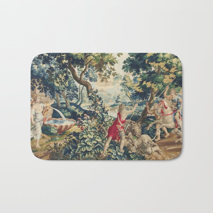 Antique 18th Century Flemish Mythological Hunting Tapestry Bath Mat Gallery Image 1