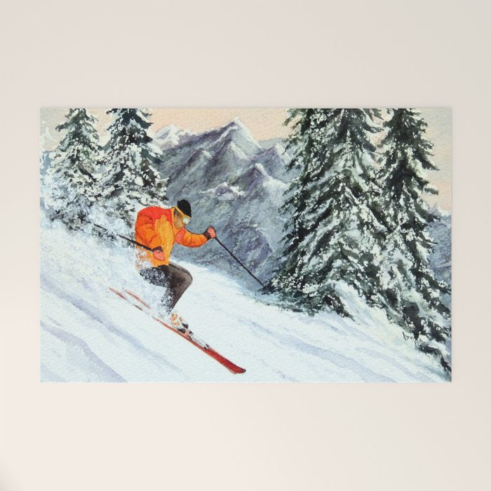 Skiing The Clear Leader Welcome Mat Gallery Image 1