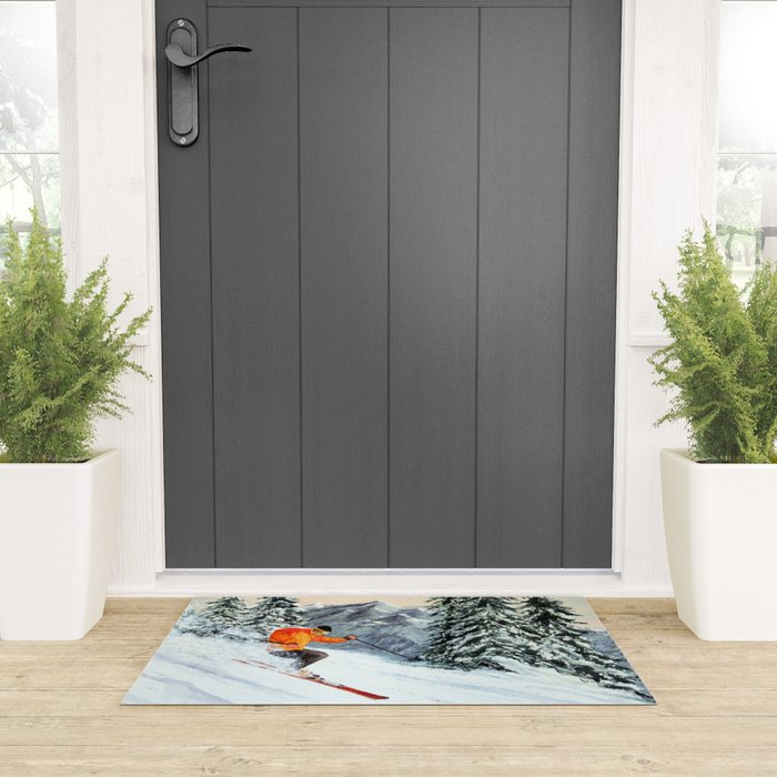 Skiing The Clear Leader Welcome Mat Gallery Image 3