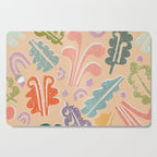 Block print leaves pattern peachy Cutting Board Gallery Image 1