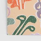 Block print leaves pattern peachy Poster Gallery Image 3