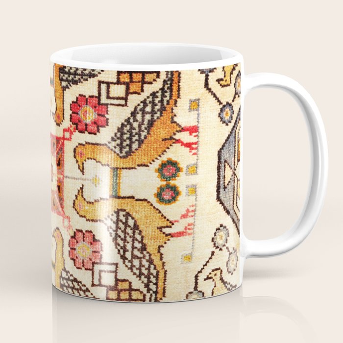 Antique Bird Motif Tabriz Persian Rug Print Coffee Mug Gallery Image 1