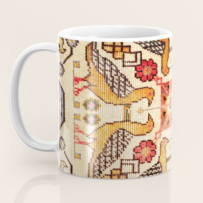 Antique Bird Motif Tabriz Persian Rug Print Coffee Mug Gallery Image 3