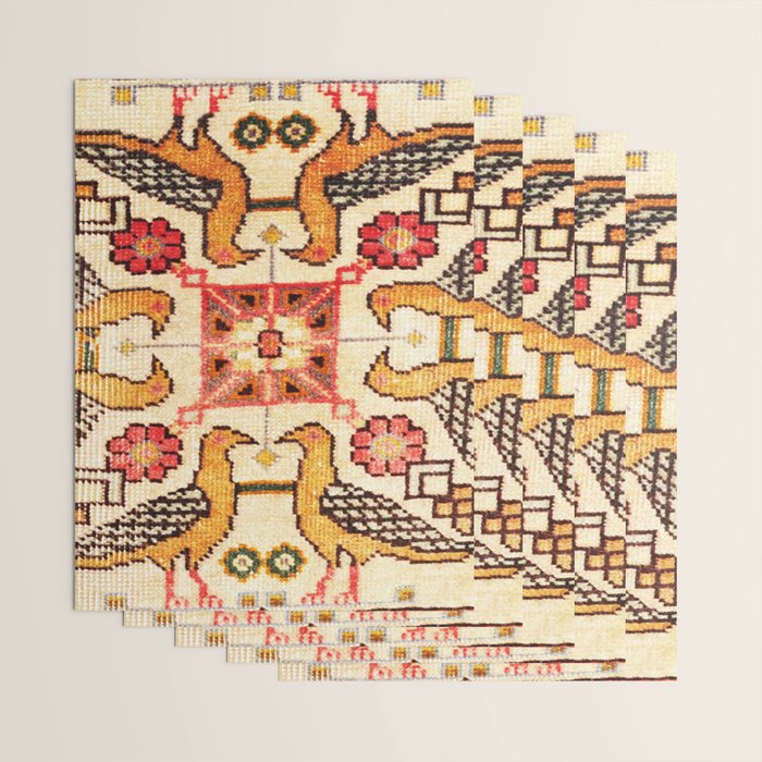 Antique Bird Motif Tabriz Persian Rug Print Wrapping Paper Gallery Image 3