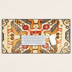 Antique Bird Motif Tabriz Persian Rug Print Desk Mat Gallery Image 1