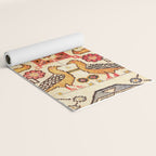 Antique Bird Motif Tabriz Persian Rug Print Yoga Mat Gallery Image 2
