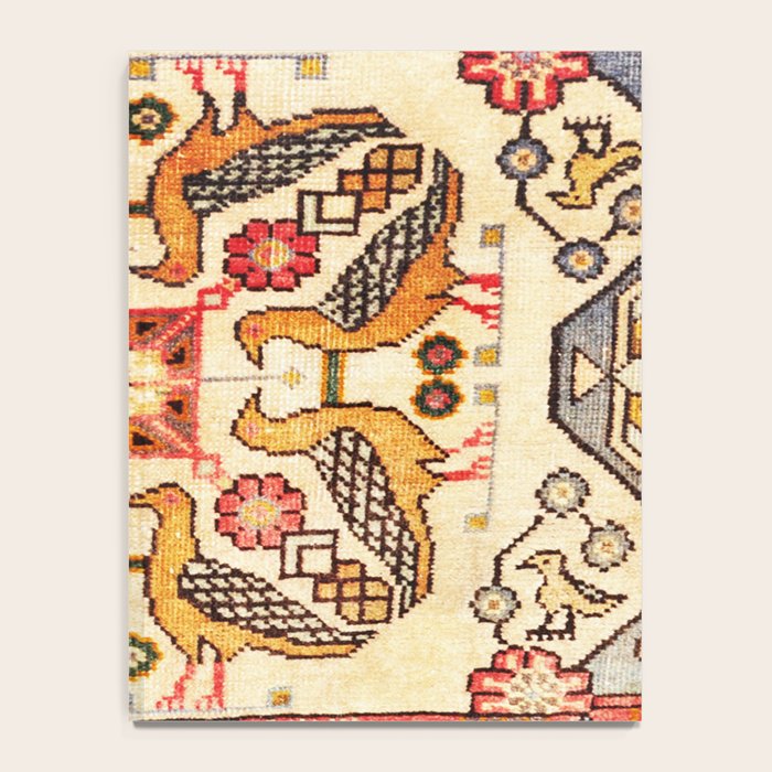 Antique Bird Motif Tabriz Persian Rug Print Notebook Gallery Image 4