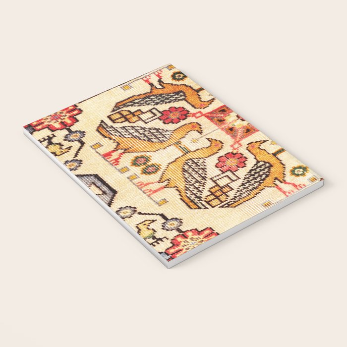 Antique Bird Motif Tabriz Persian Rug Print Notebook Gallery Image 3