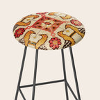 Antique Bird Motif Tabriz Persian Rug Print Stool Gallery Image 2