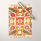 Antique Bird Motif Tabriz Persian Rug Print Wrapping Paper Gallery Image 1