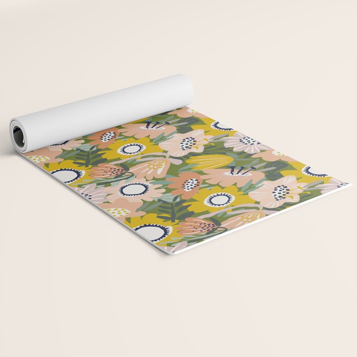 Cozy collection: mix and match happy florals Green love Yoga Mat Gallery Image 2