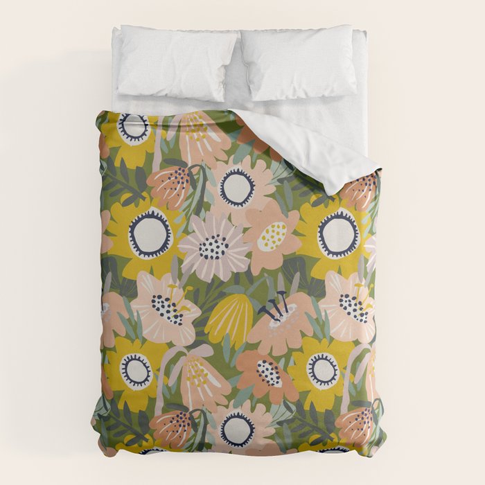 Cozy collection: mix and match happy florals Green love Duvet Cover Gallery Image 6