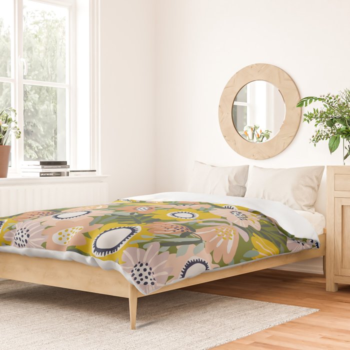 Cozy collection: mix and match happy florals Green love Duvet Cover Gallery Image 2