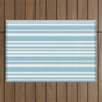Classic Stripes XXXV - Sky Blue Outdoor Rug Gallery Image 1