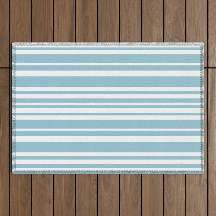 Classic Stripes XXXV - Sky Blue Outdoor Rug Gallery Image 1