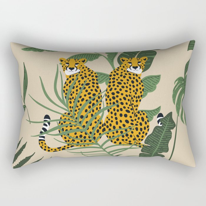 Palm Jungle Cheetah Prints Rectangular Pillow Gallery Image 2