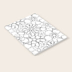 Black and white hand drawn flower art pattern Notebook Gallery Image 2