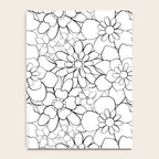 Black and white hand drawn flower art pattern Notebook Gallery Image 4