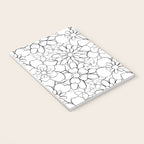 Black and white hand drawn flower art pattern Notebook Gallery Image 3