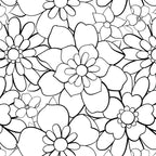 Black and white hand drawn flower art pattern Coffee Mug Gallery Image 2