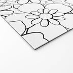 Black and white hand drawn flower art pattern Welcome Mat Gallery Image 2