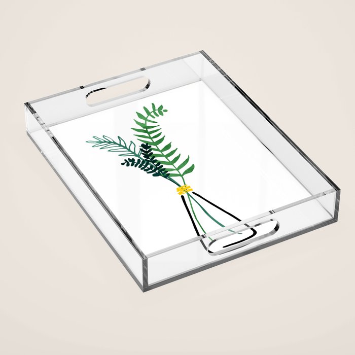 Italian Herbs Botanical Illustration Acrylic Tray Gallery Image 1