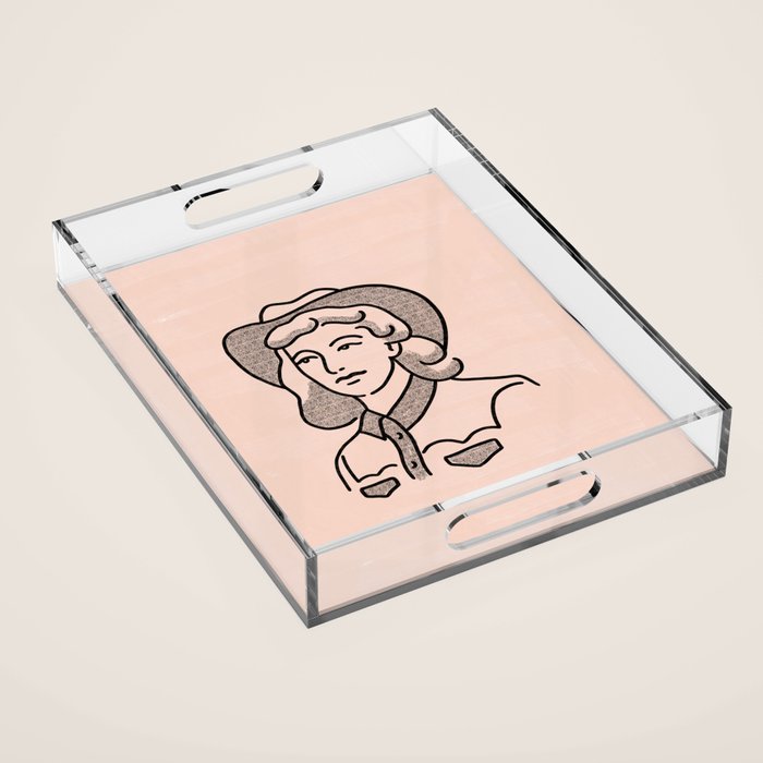Cowgirl in Dusty Pink Acrylic Tray Gallery Image 1