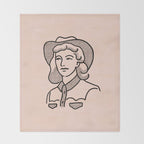 Cowgirl in Dusty Pink Throw Blanket Gallery Image 2