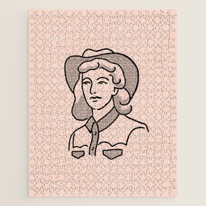 Cowgirl in Dusty Pink Jigsaw Puzzle Gallery Image 1
