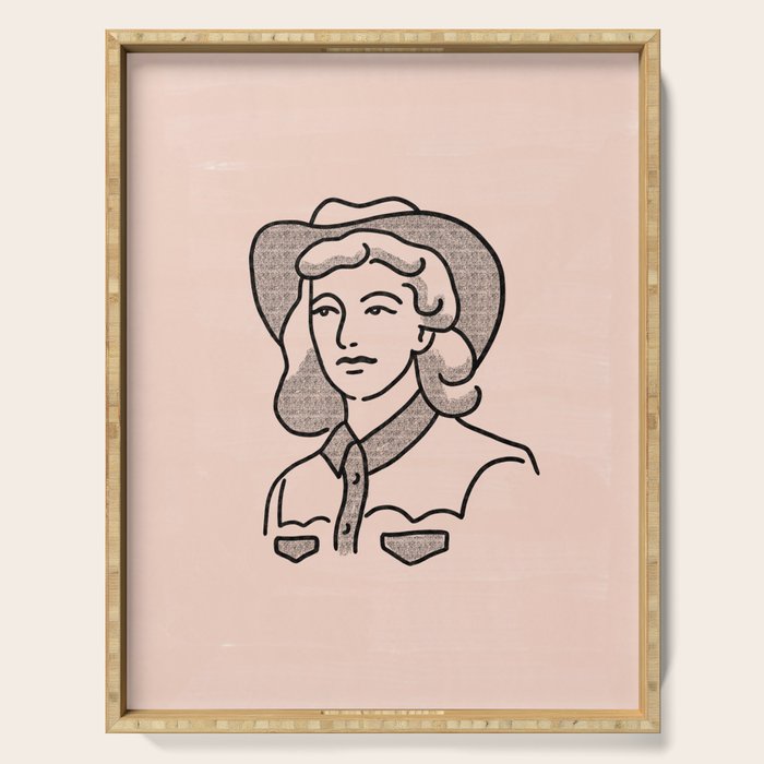 Cowgirl in Dusty Pink Serving Tray Gallery Image 1