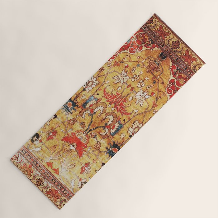 Late 19th Century Fine Tabriz Rug Print Yoga Mat Gallery Image 1