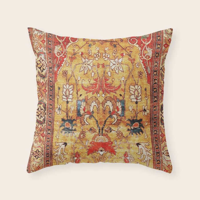 Late 19th Century Fine Tabriz Rug Print Throw Pillow Gallery Image 6