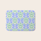 Retro Gurgle Fish Vases On Stripes - Blue And Teal Bath Mat Gallery Image 1