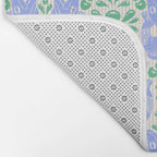 Retro Gurgle Fish Vases On Stripes - Blue And Teal Bath Mat Gallery Image 2