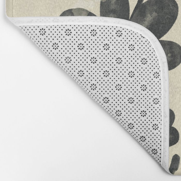 Minimalist Black Flowers Bath Mat Gallery Image 2