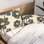 Minimalist Black Flowers Pillow Sham Gallery Image 2