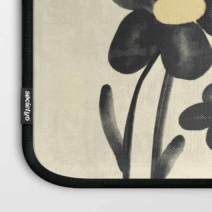 Minimalist Black Flowers Laptop Sleeve Gallery Image 3