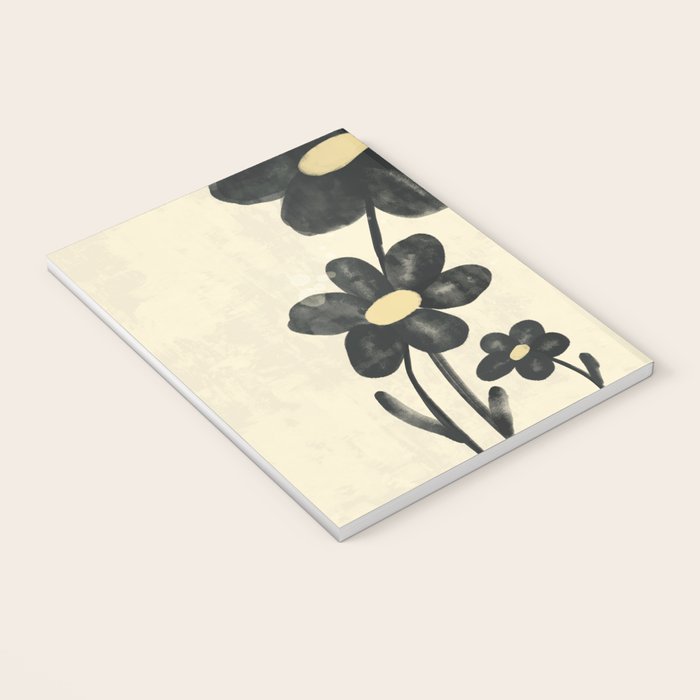 Minimalist Black Flowers Notebook Gallery Image 3