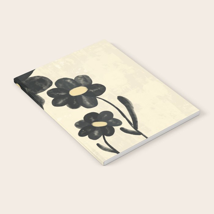Minimalist Black Flowers Notebook Gallery Image 2
