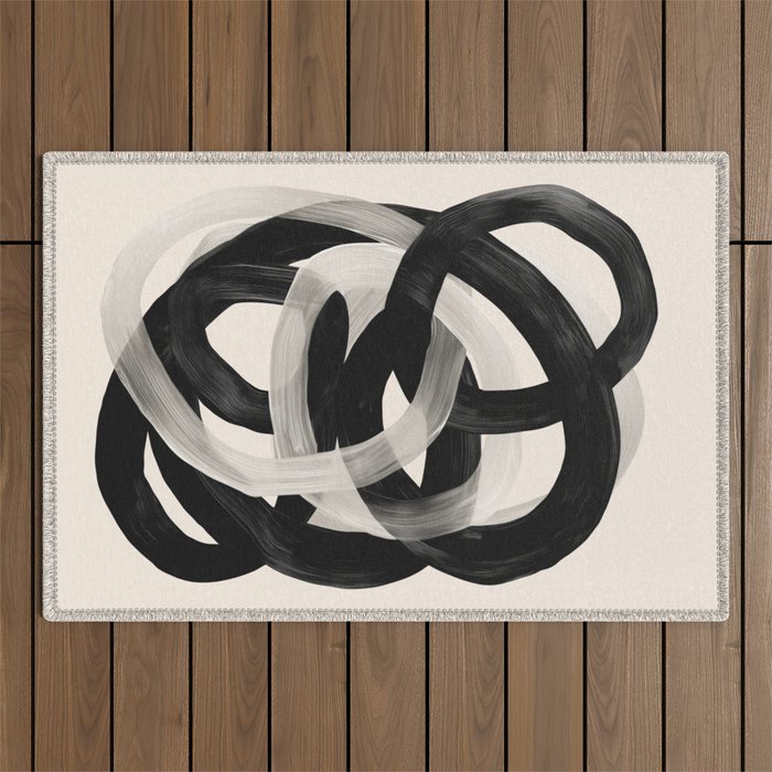 Interwoven Lines Abstract Art 2 Outdoor Rug Gallery Image 1