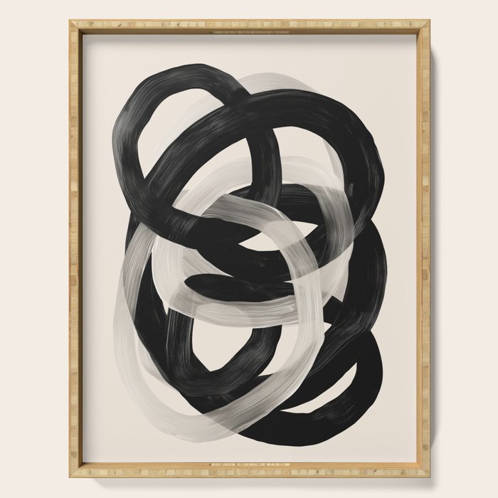 Interwoven Lines Abstract Art 2 Serving Tray Gallery Image 1