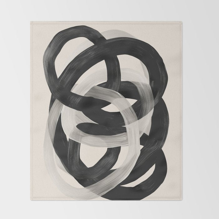 Interwoven Lines Abstract Art 2 Throw Blanket Gallery Image 2