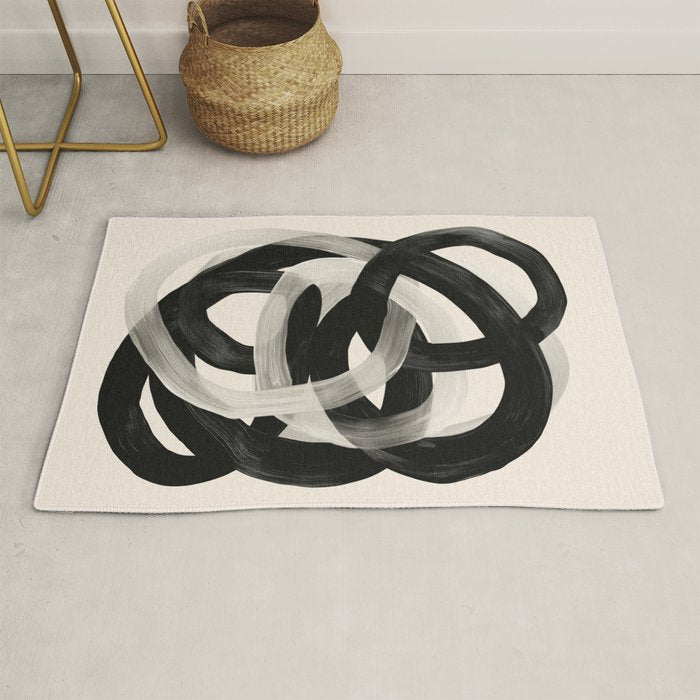 Interwoven Lines Abstract Art 2 Rug Gallery Image 1