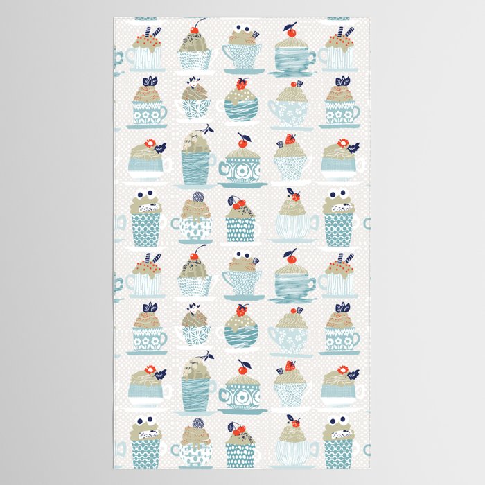 Sweet monster cupcake mint Tablecloth Gallery Image 2