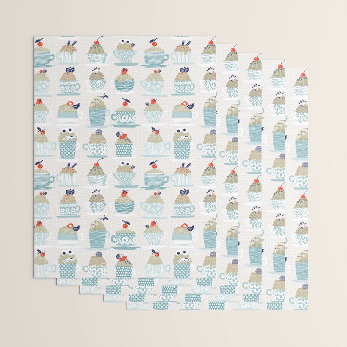 Sweet monster cupcake mint Wrapping Paper Gallery Image 3