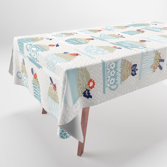 Sweet monster cupcake mint Tablecloth Gallery Image 1